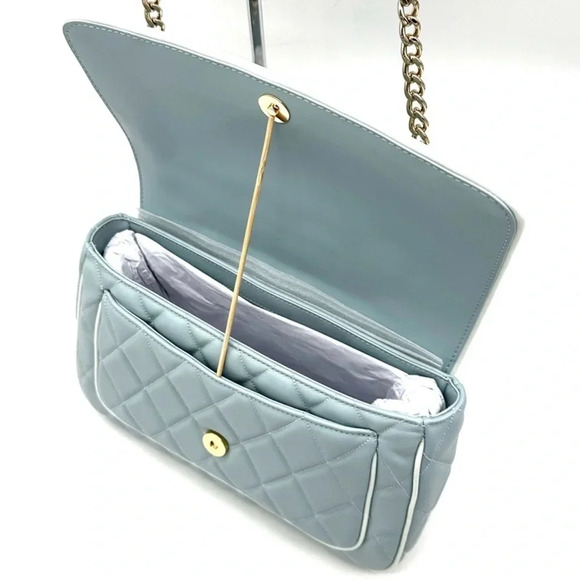 Kate Spade Colorblock Carey Quilted Leather Flap Shoulder Bag Wild Sage - Picture 8 of 11